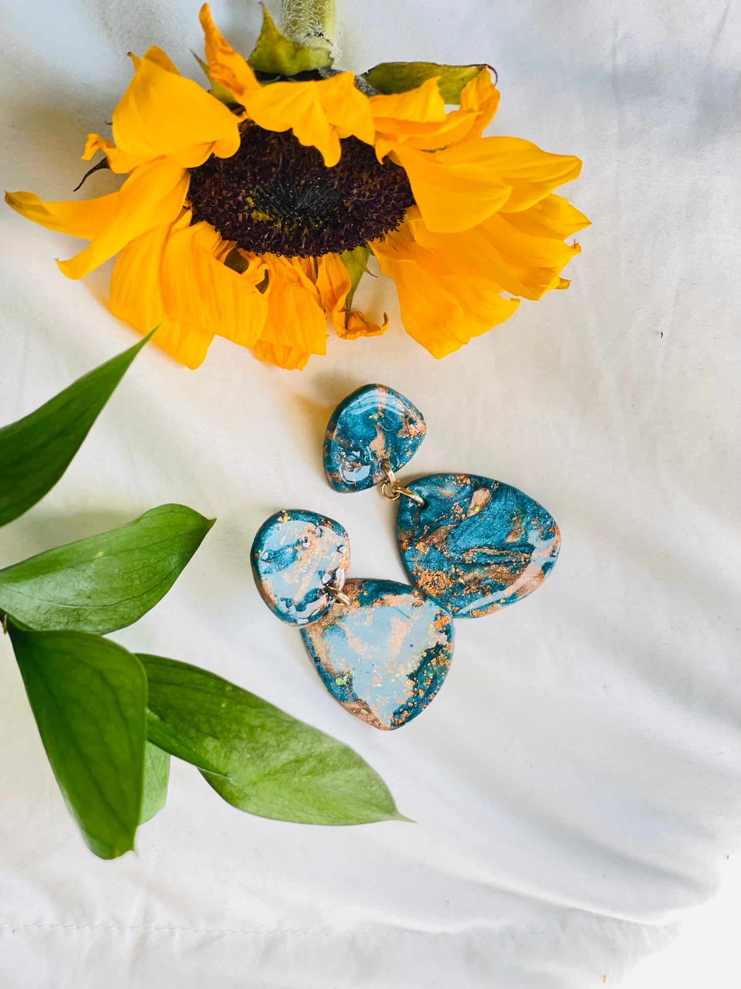 Cerulean Blush Round Double Dangles